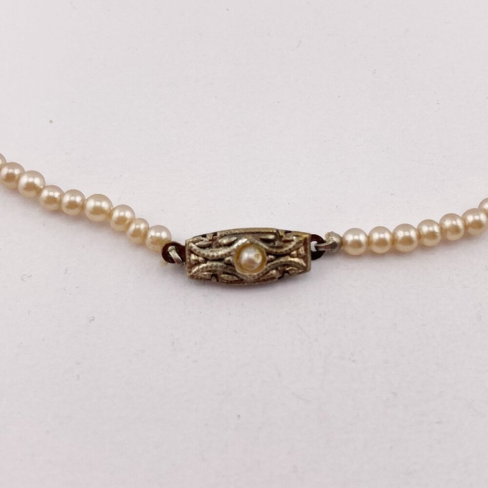 BALLERINA Vintage deadstock dark cream ivory graduated faux pearl necklace NWT - Picture 10 of 11